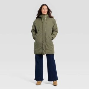 Universal Thread Women's Parka Jacket - Olive Green M